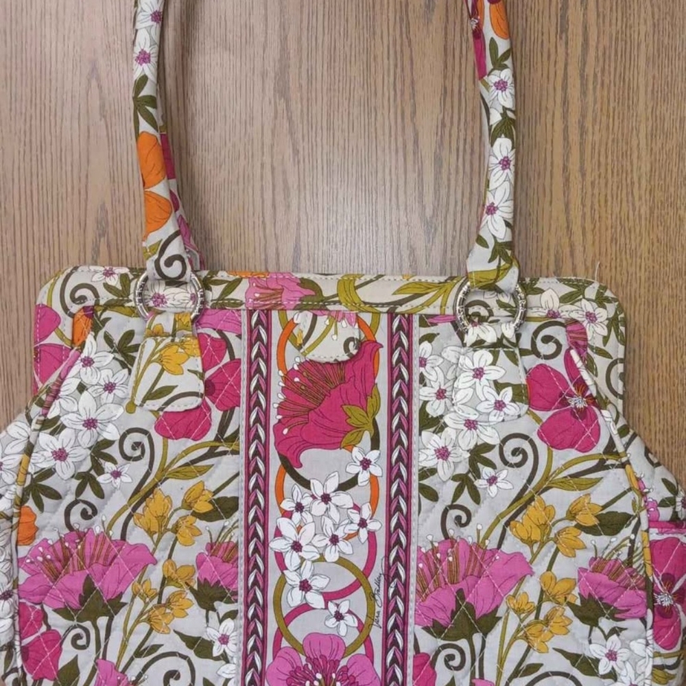 Floral Tote Bag - Pink and Orange